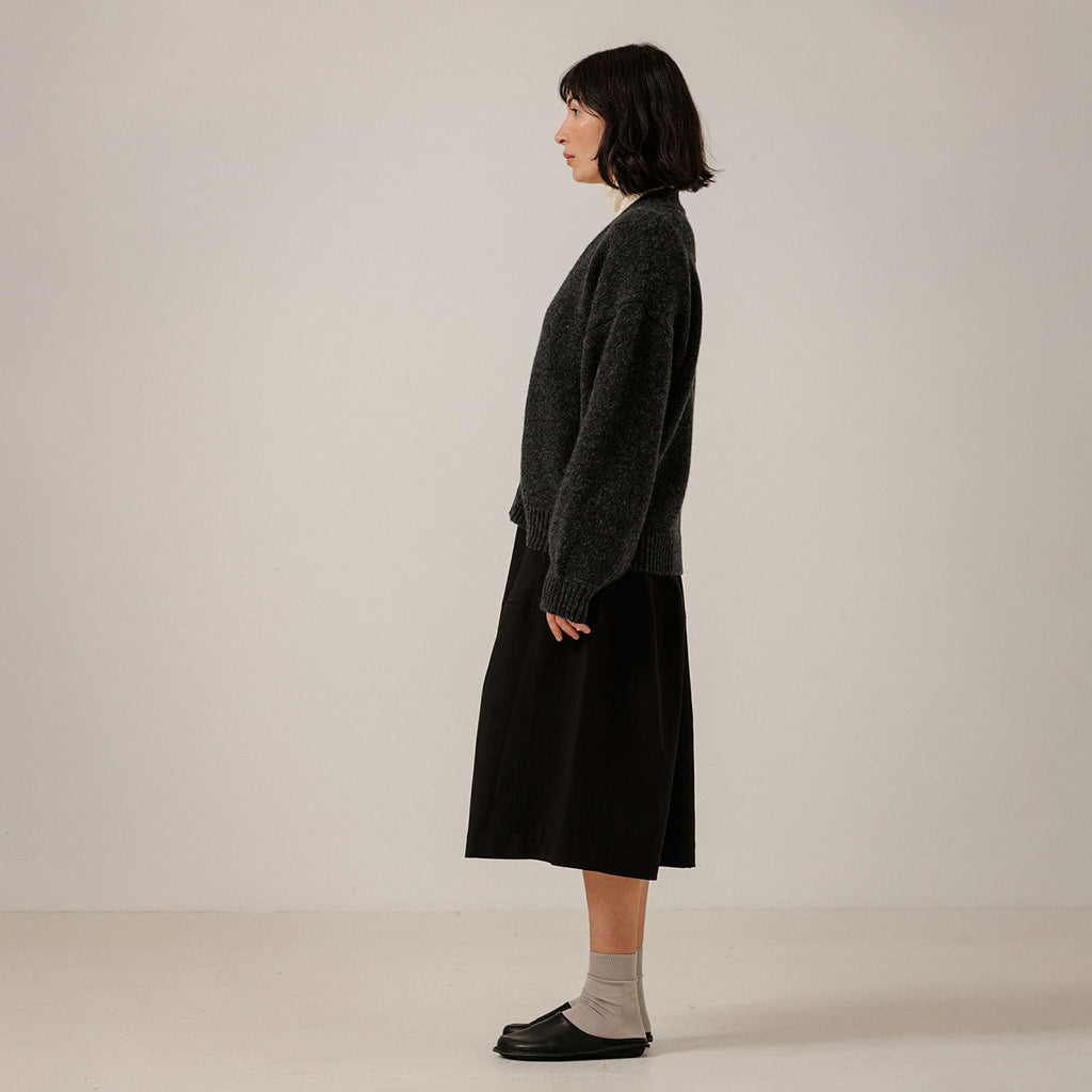 Bare Knitwear Woman Oversized Alpaca Cardigan Basalt Grey