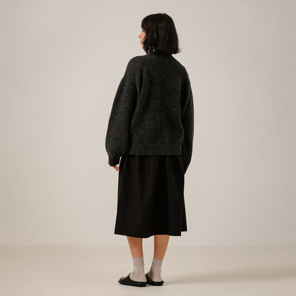 Bare Knitwear Woman Oversized Alpaca Cardigan Basalt Grey