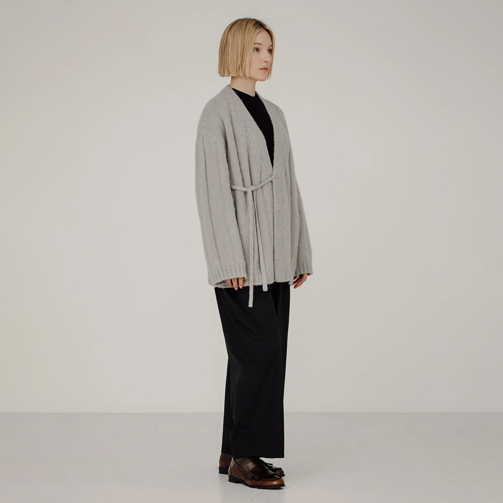 Bare Knitwear Woman Roan Wrap Cardigan Fog Grey