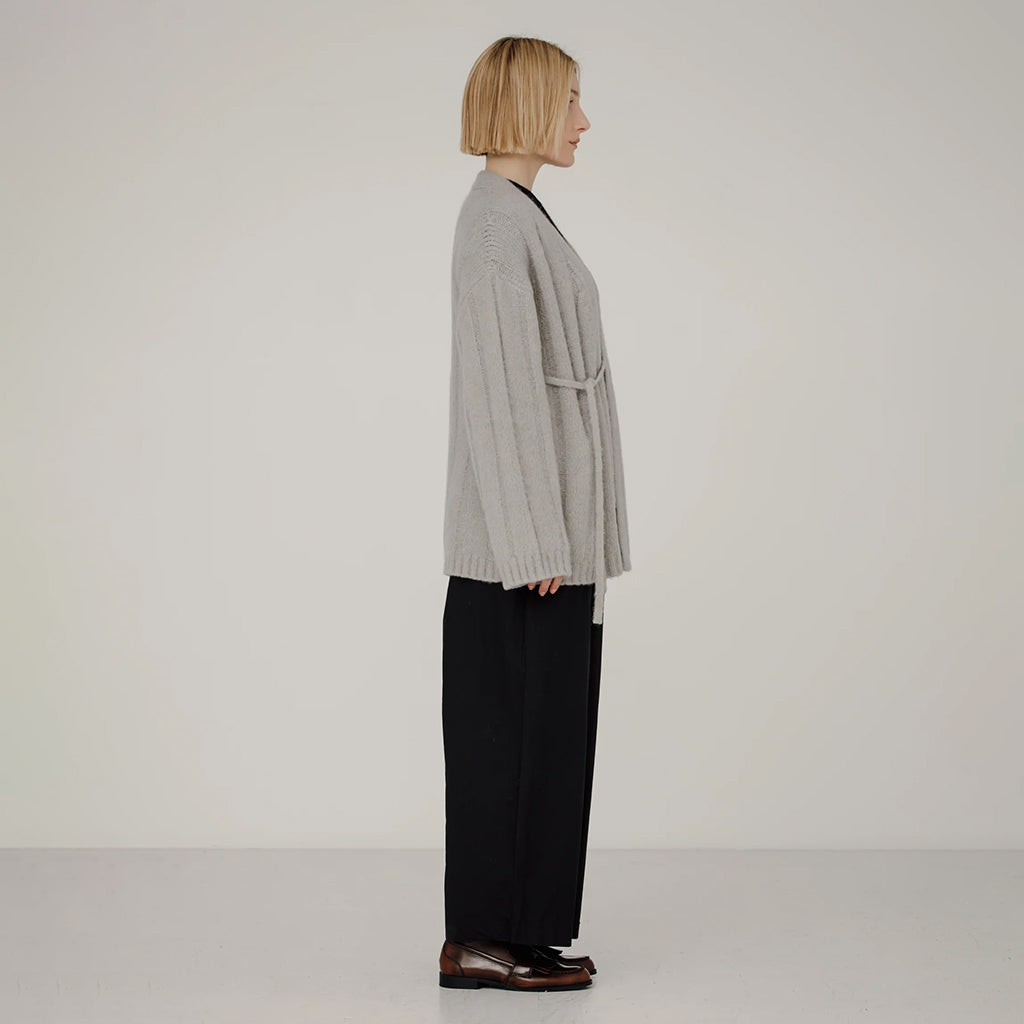 Bare Knitwear Woman Roan Wrap Cardigan Fog Grey