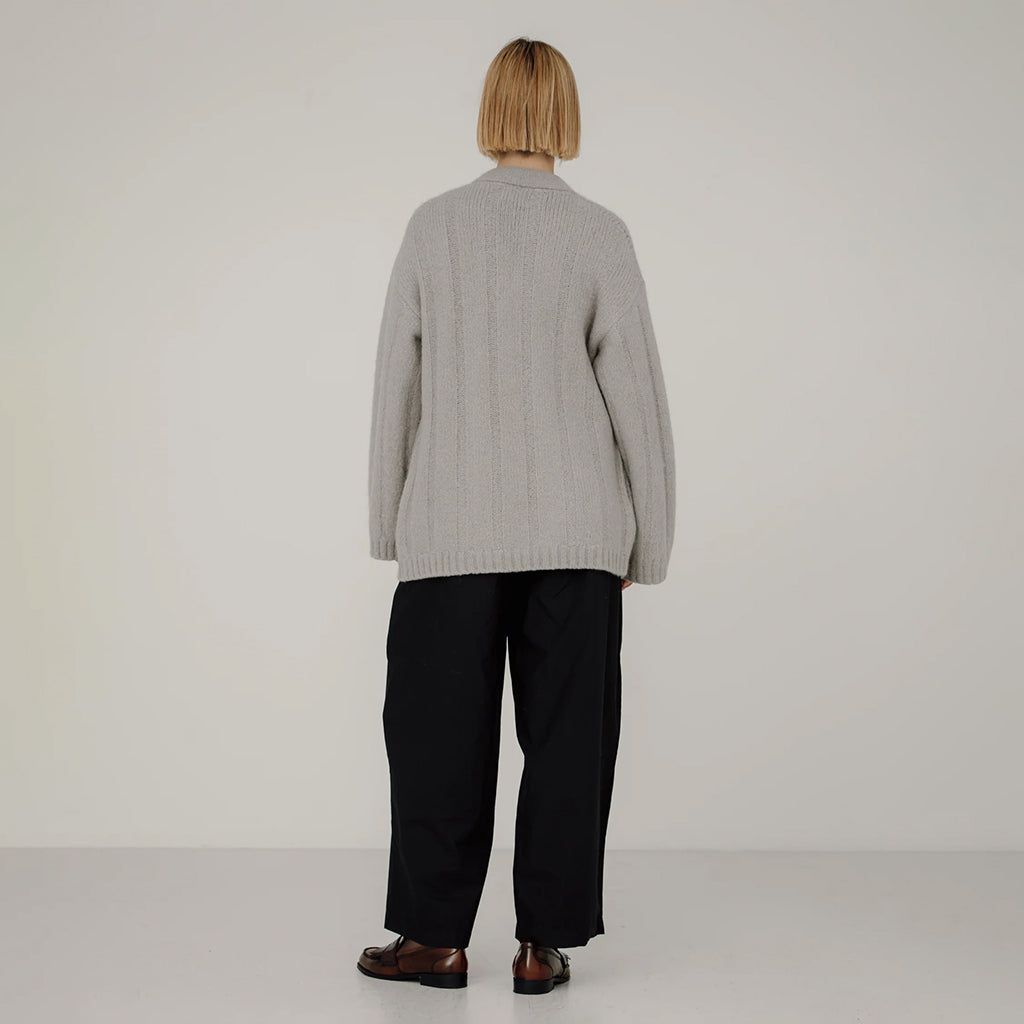 Bare Knitwear Woman Roan Wrap Cardigan Fog Grey