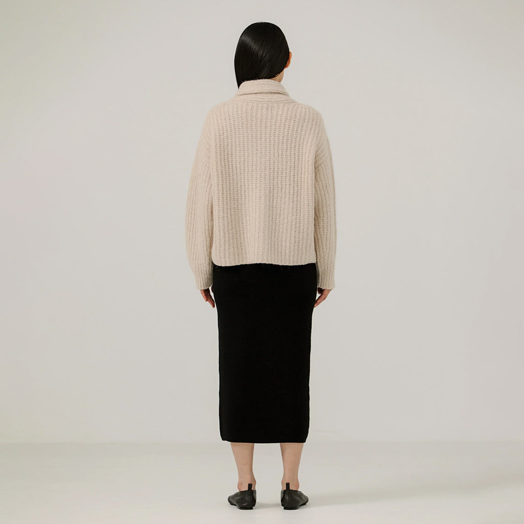 Bare Knitwear Woman Oversized Shawl Cardigan Cream