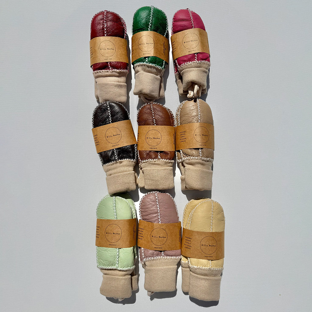 Billy Bamboo Child Shearling Mittens Mushroom Beige