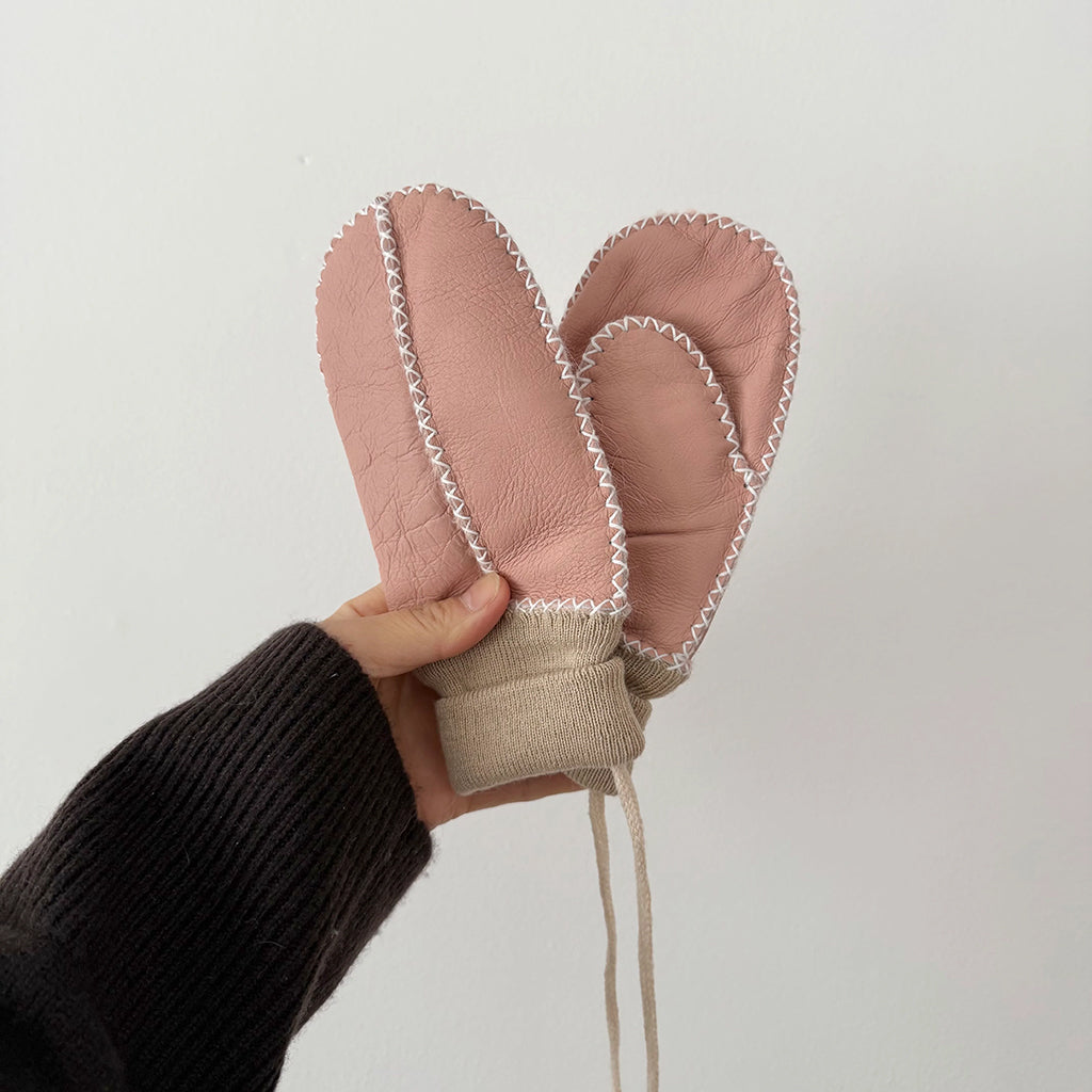 Billy Bamboo Child Shearling Mittens Dusty Lilia Pink