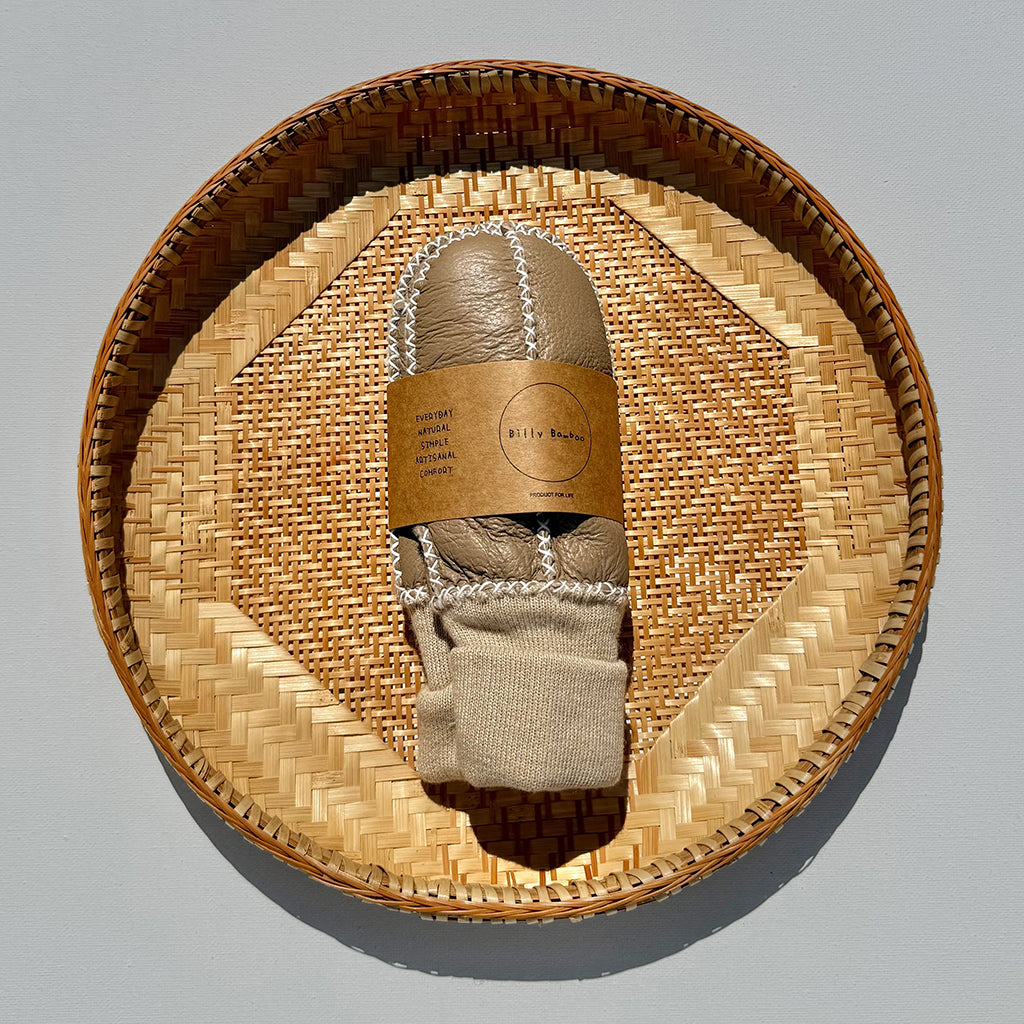 Billy Bamboo Child Shearling Mittens Mushroom Beige