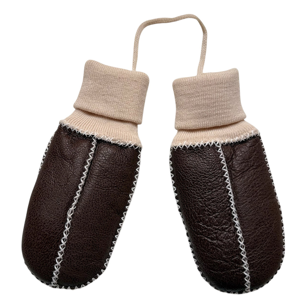 Billy Bamboo Kids Shearling Mittens Brown