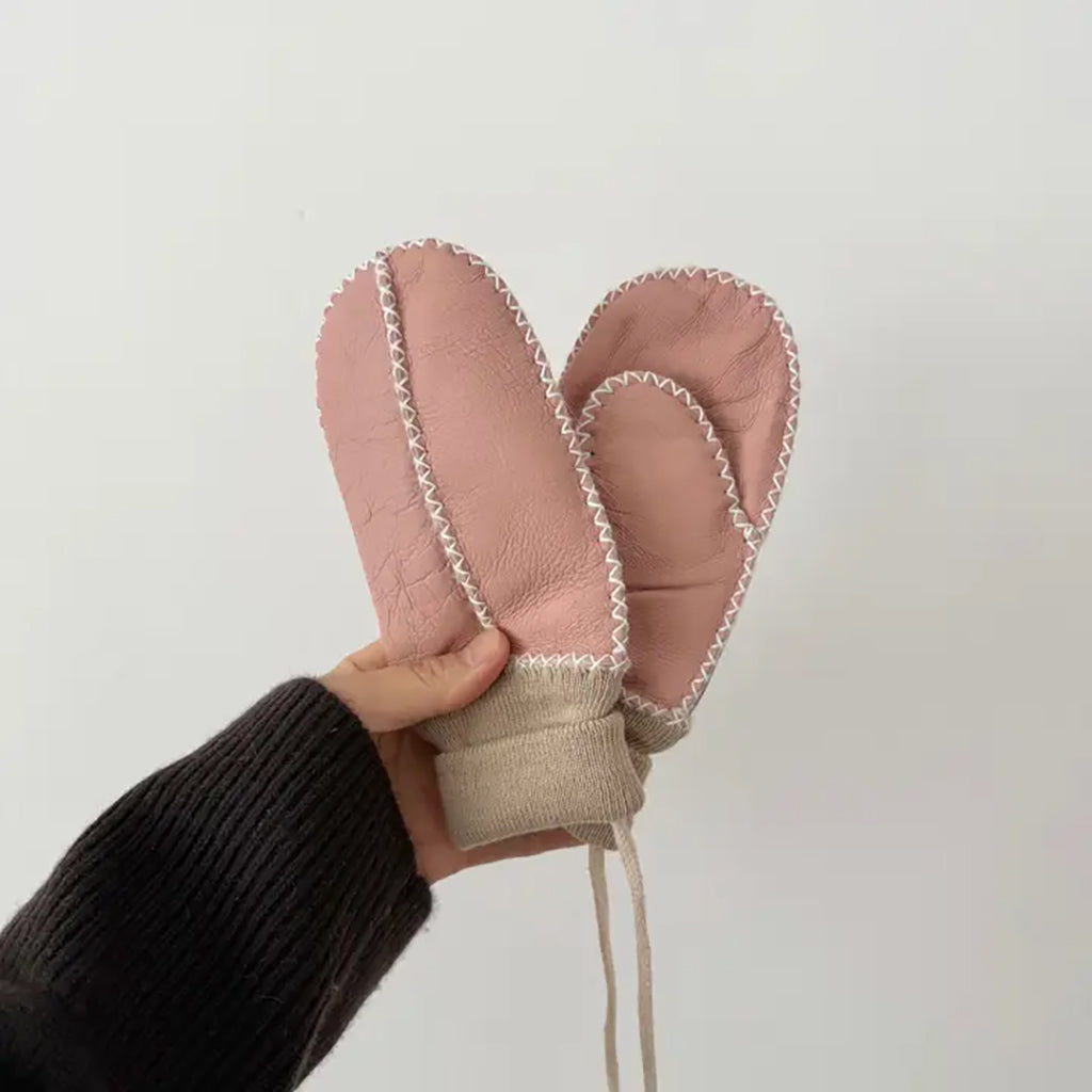 Billy Bamboo Kids Shearling Mittens Rose