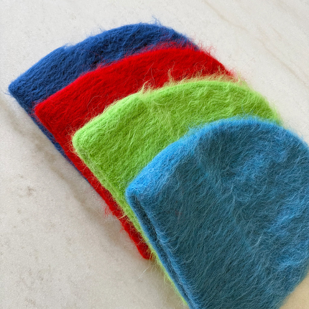 Billy Bamboo Woman Alpaca Fluffy Beanie Blue Sapphire