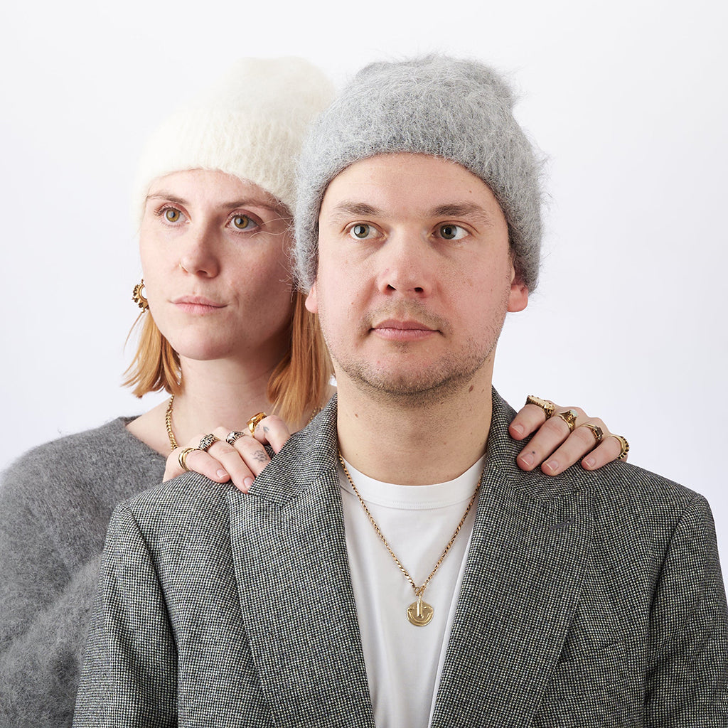 Billy Bamboo Woman Alpaca Fluffy Beanie Cloud White