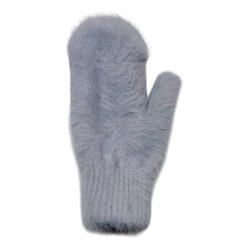Billy Bamboo Woman Fluffy Angora Mittens Dusty Gray