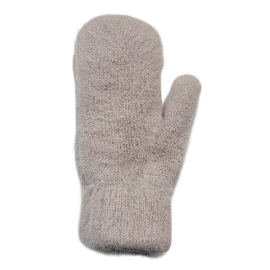 Billy Bamboo Woman Fluffy Angora Mittens Neutral Oat