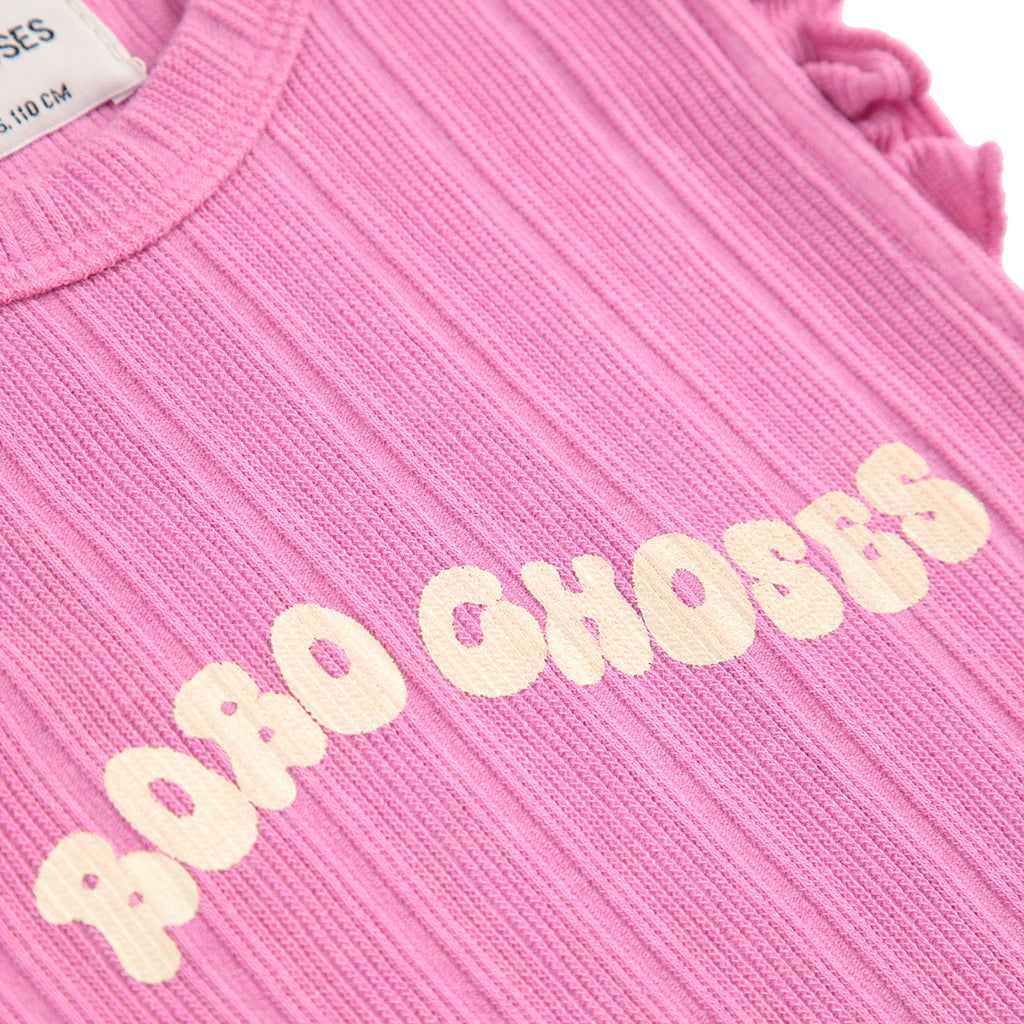 Bobo Choses Child Wavy Logo Ruffled T-shirt Fuchsia Pink
