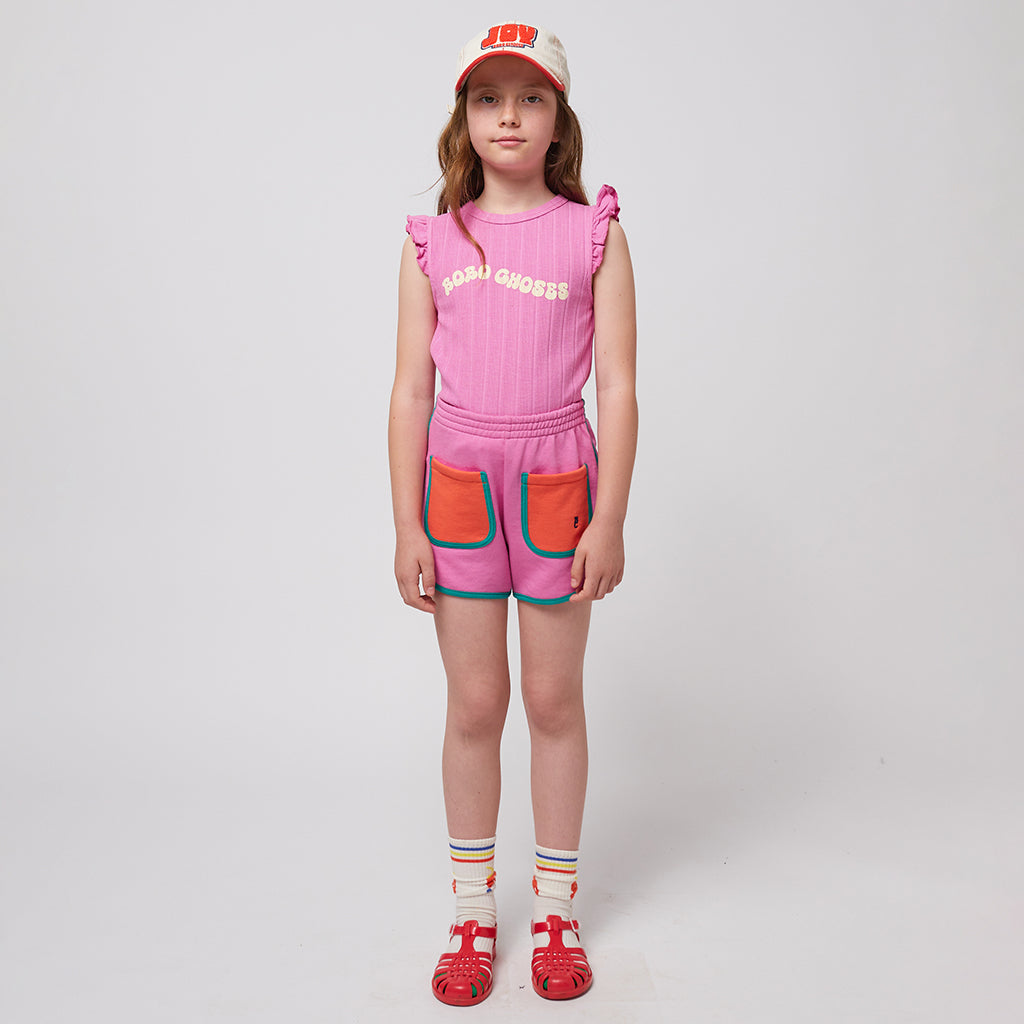 Bobo Choses Child Wavy Logo Ruffled T-shirt Fuchsia Pink