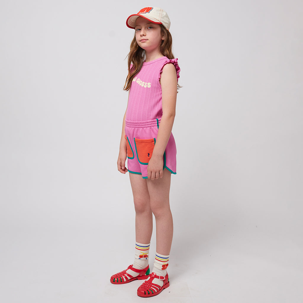 Bobo Choses Child Wavy Logo Ruffled T-shirt Fuchsia Pink