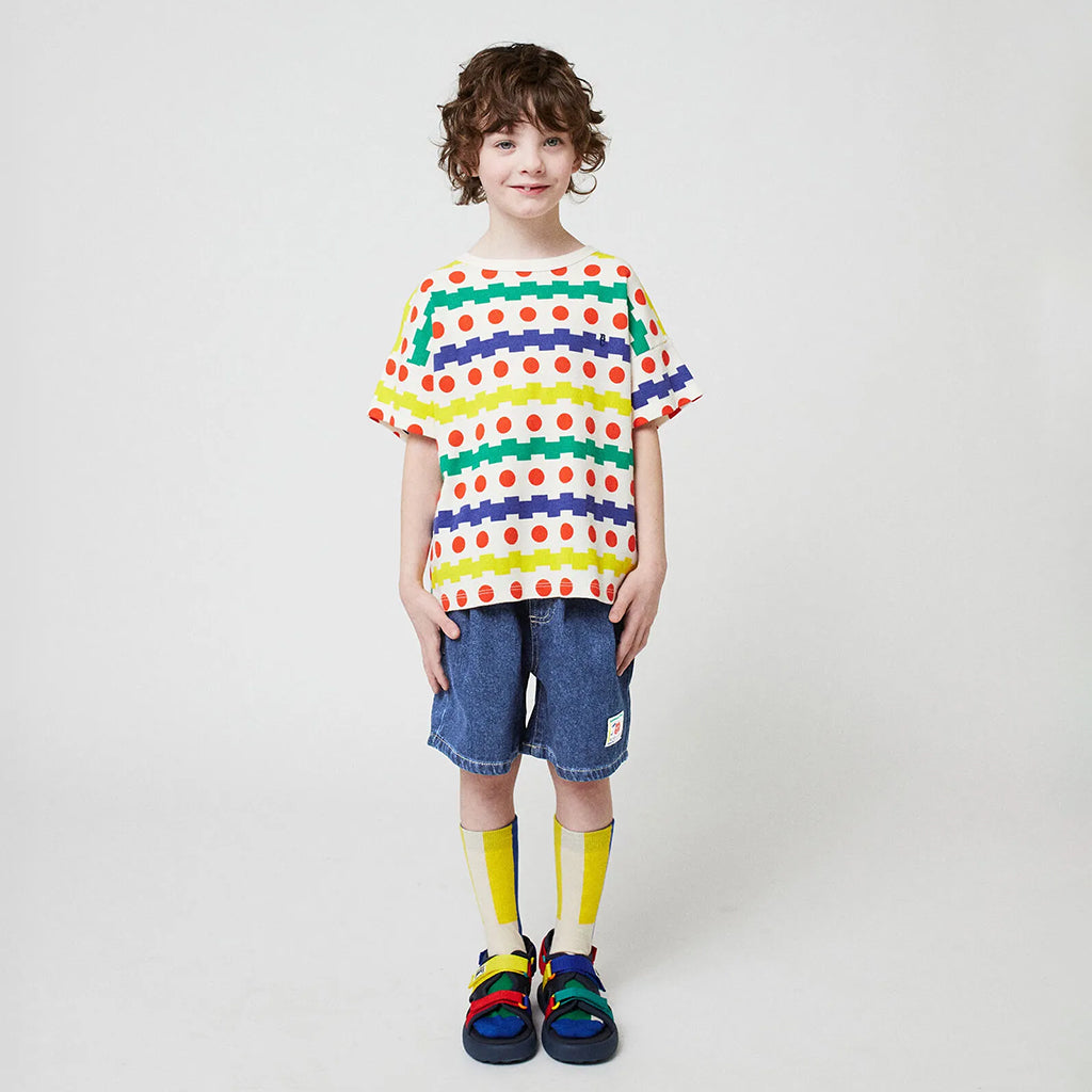 Bobo Choses Child Smiling Bermuda Shorts Blue