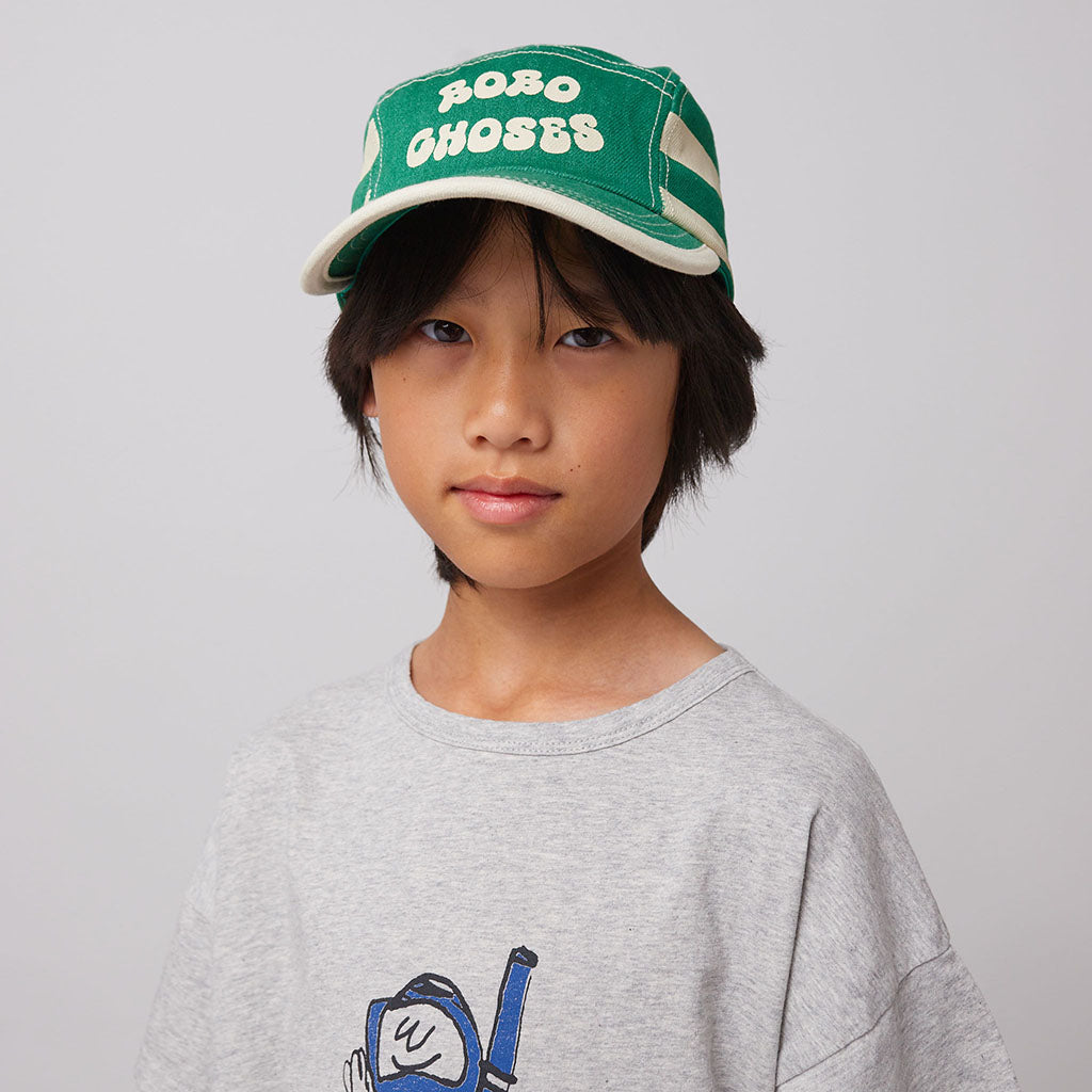 Bobo Choses Child Stripes Cap Light Green