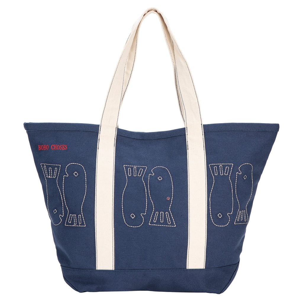 Bobo Choses Lucky Fish Canvas Bag Navy Blue