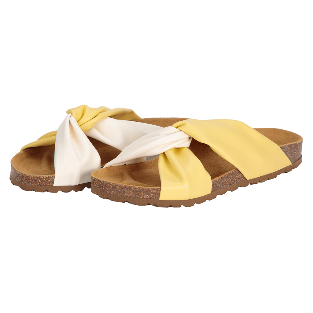 Bobo Choses Woman Crossover Leather Sandals Yellow