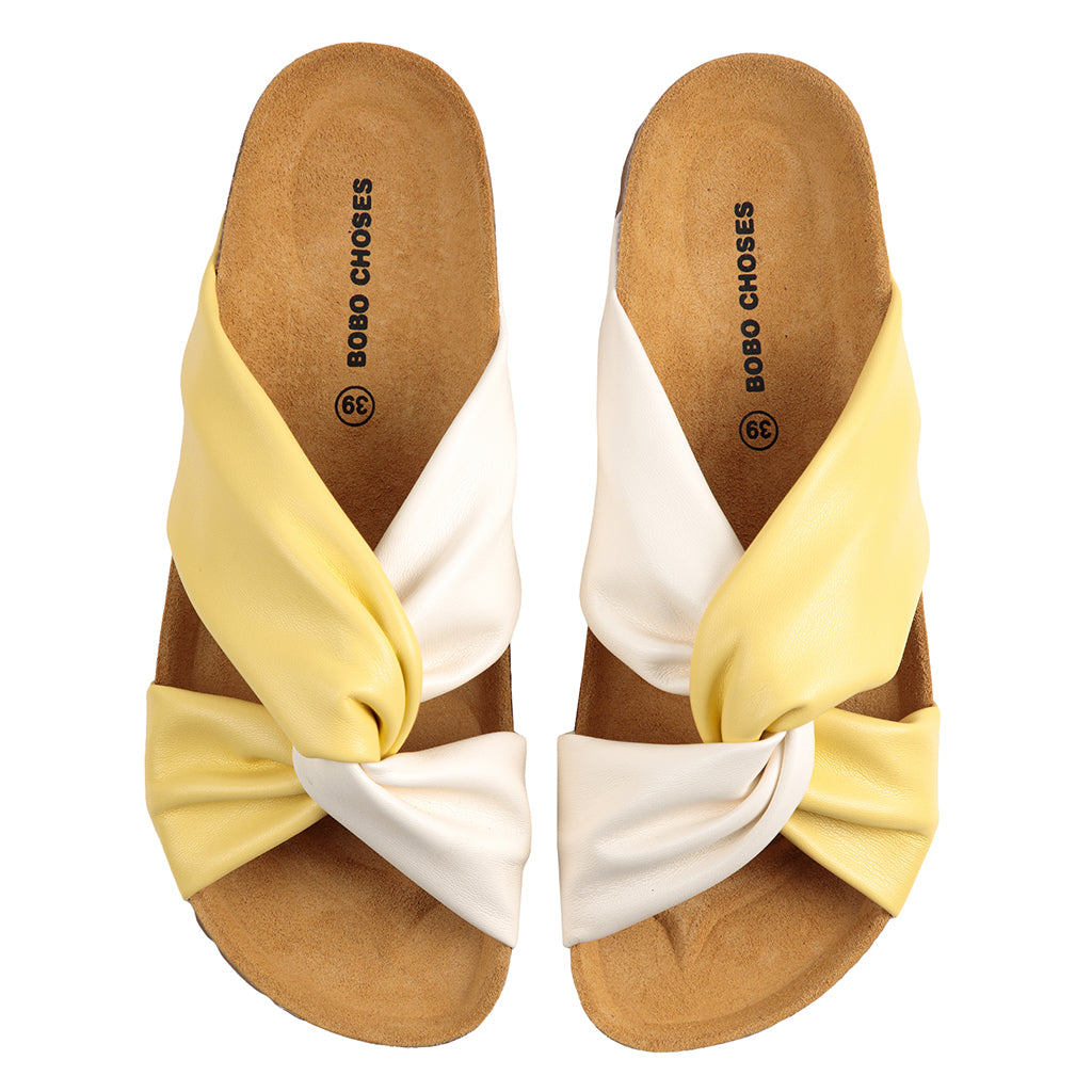 Bobo Choses Woman Crossover Leather Sandals Yellow