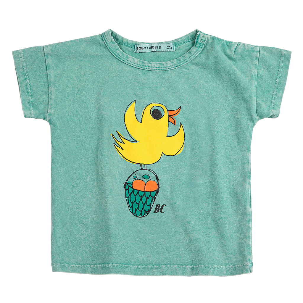Bobo Choses Baby T-shirt Flying Oranges Print Green