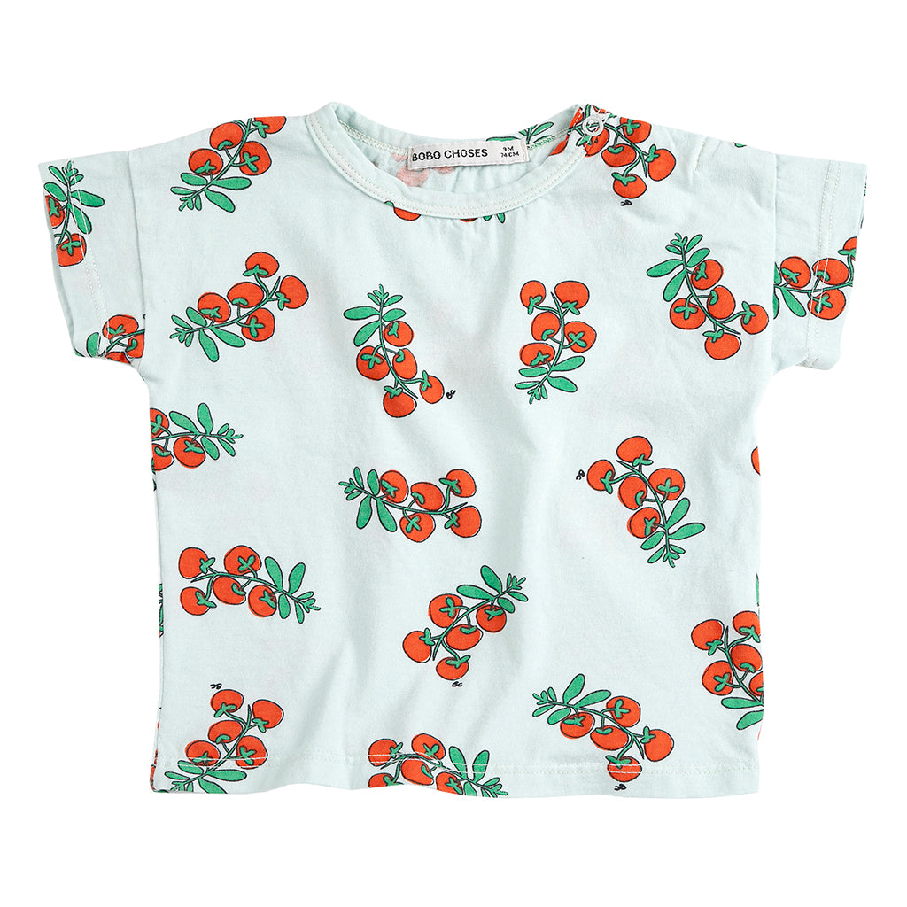 Bobo Choses Baby T-shirt All Over Juicy Tomatoes Print Light Blue