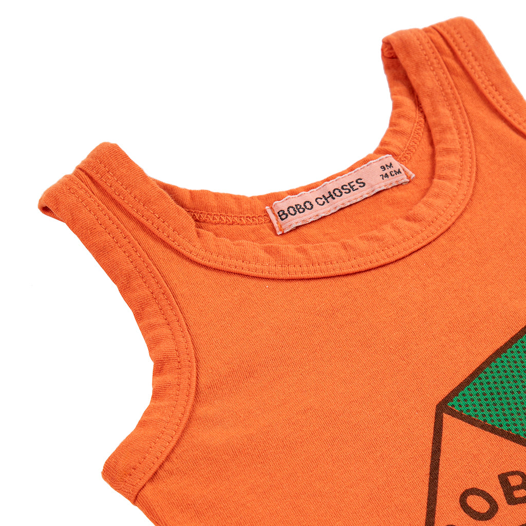 Bobo Choses Baby Tank Top Pickles Is At Home Print Orange