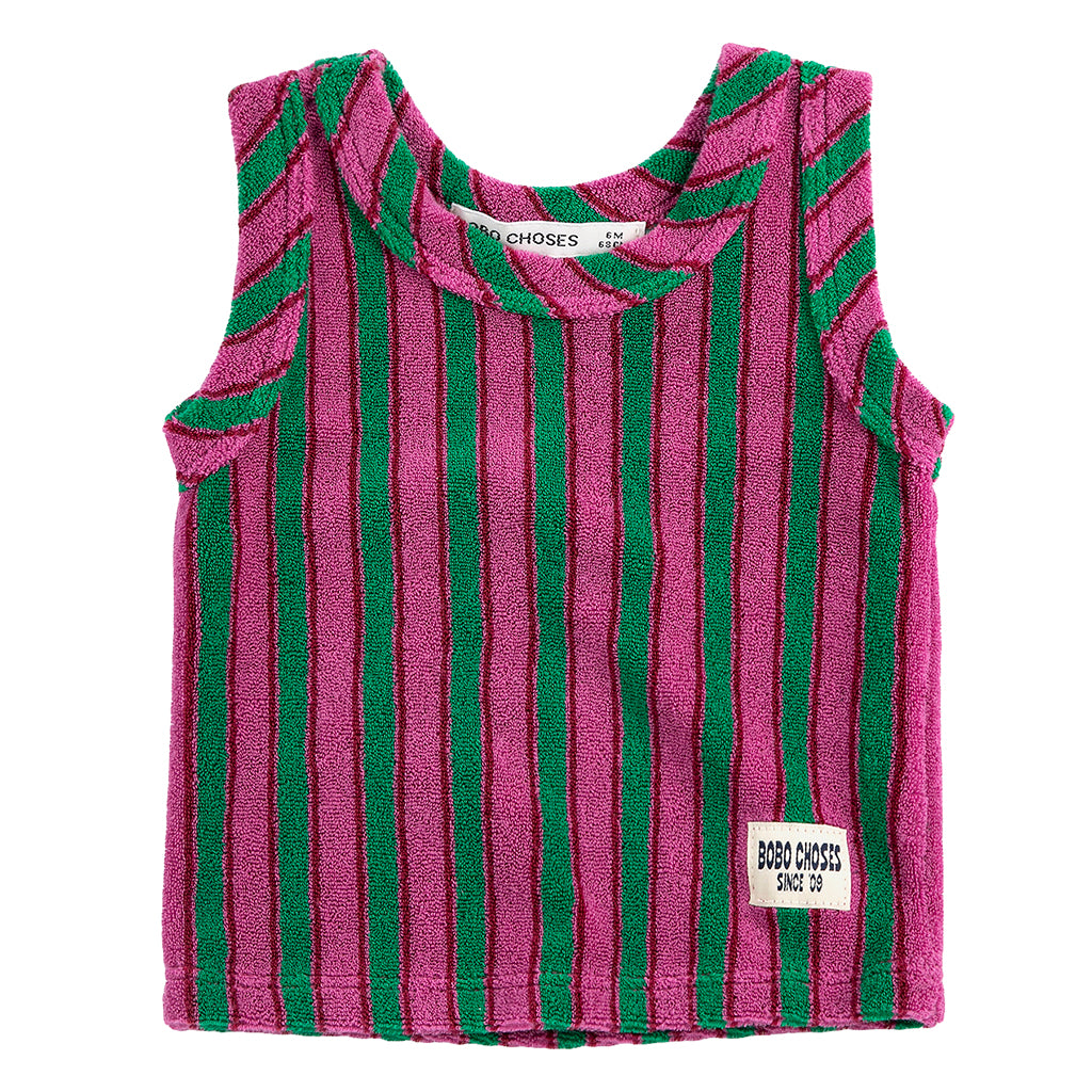 Bobo Choses Baby Terry Cloth Tank Top Multicolour Stripes