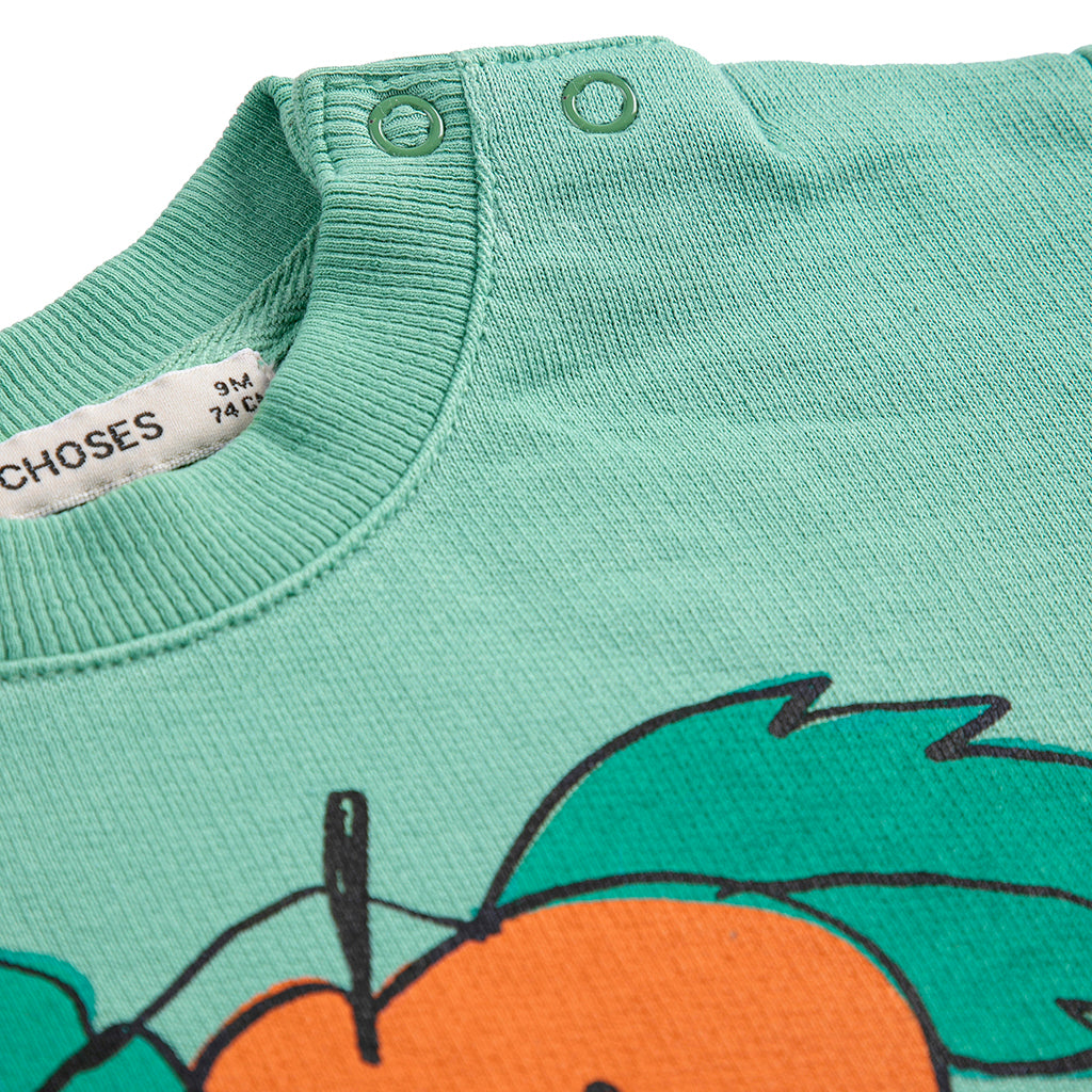 Bobo Choses Baby Sweatshirt Tangerine Print Green