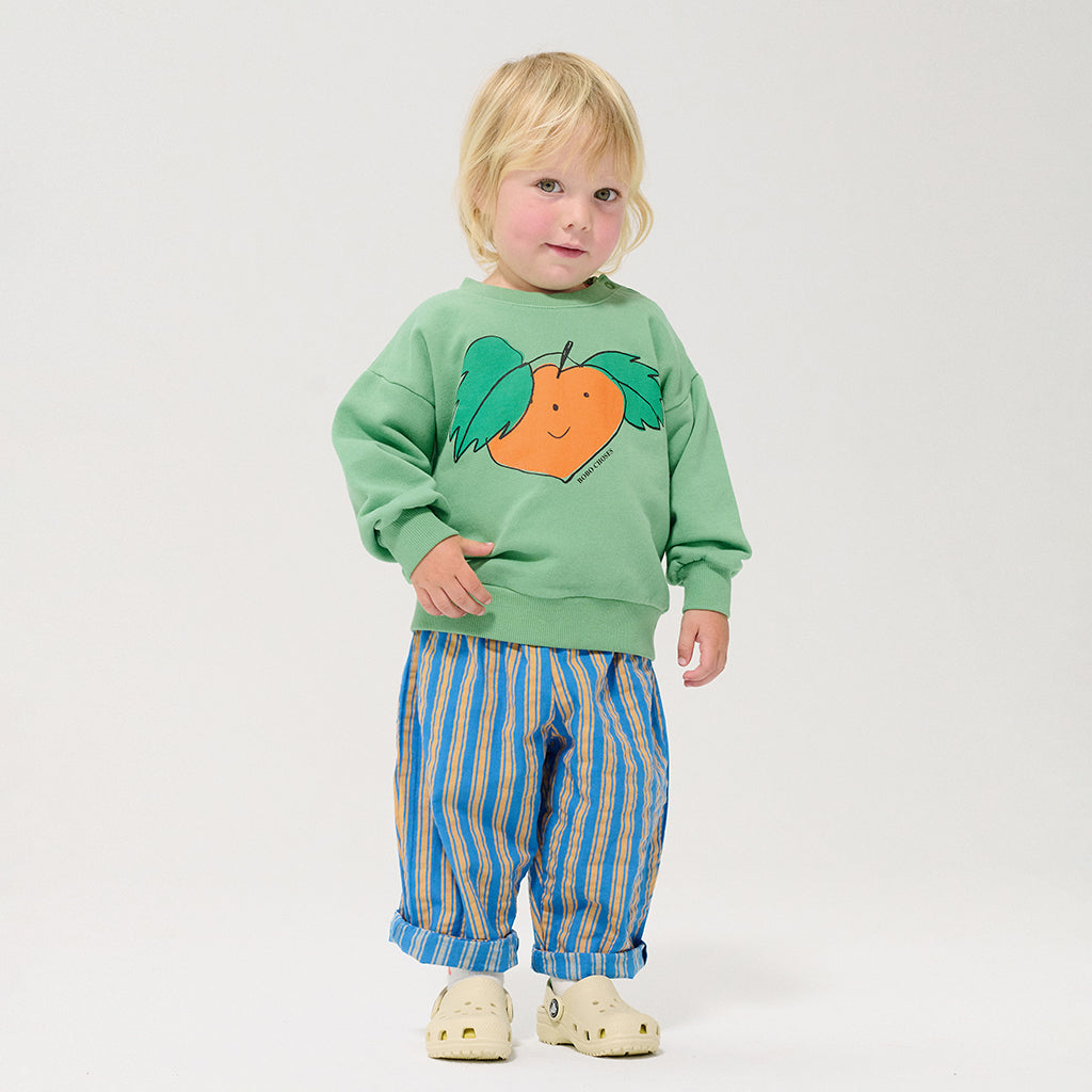 Bobo Choses Baby Sweatshirt Tangerine Print Green