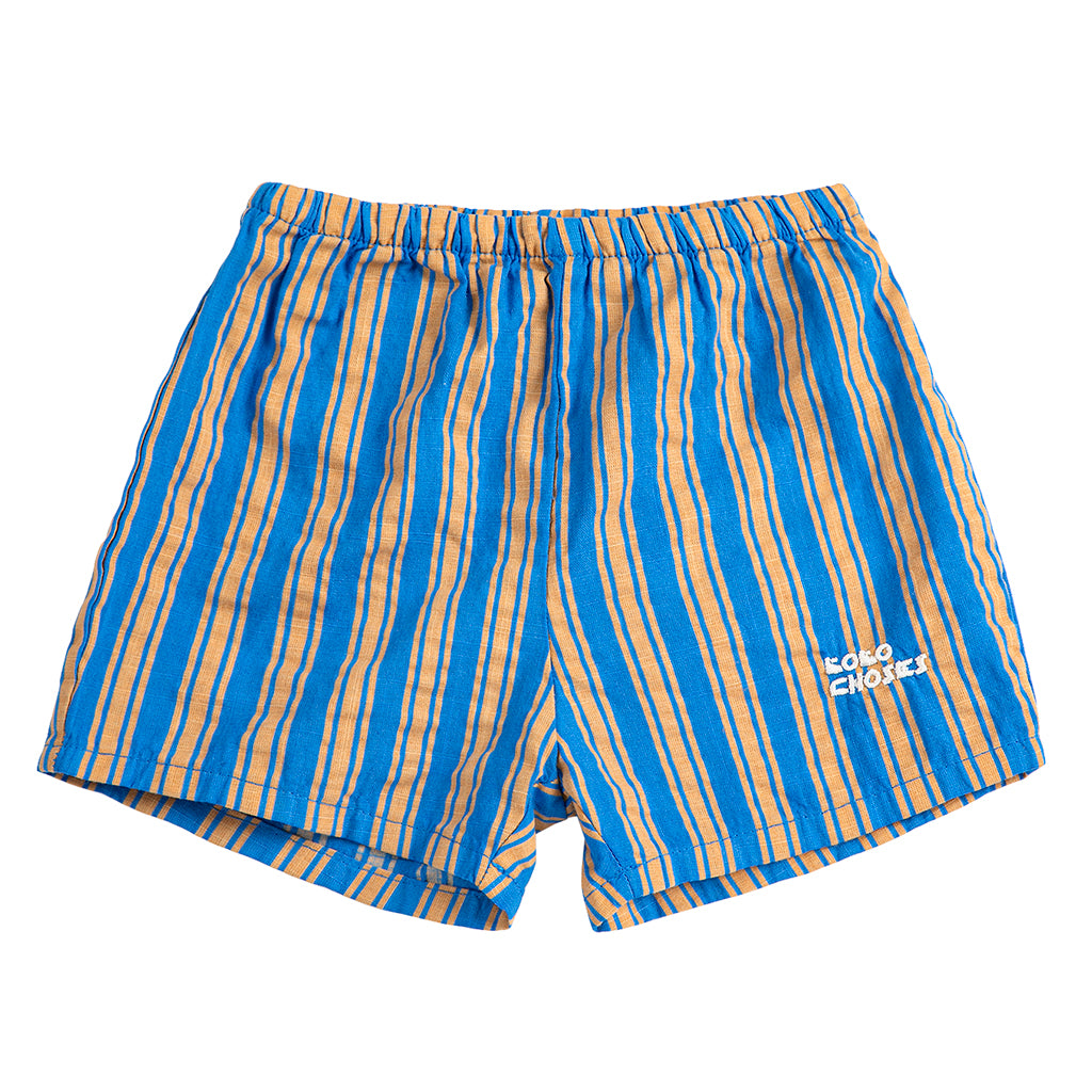 Bobo Choses Baby Shorts New Hairline Stripes Blue
