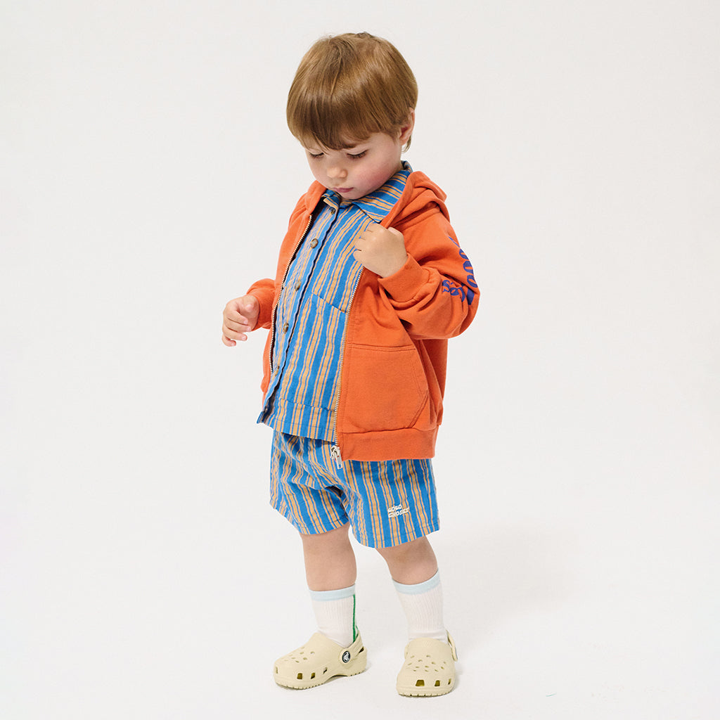 Bobo Choses Baby Shorts New Hairline Stripes Blue