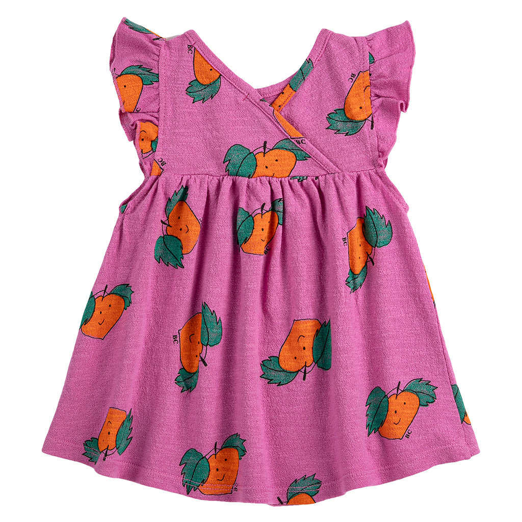 Bobo Choses Baby Dress All Over Tangerine Print Fuchsia Pink