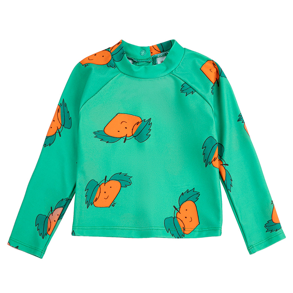 Bobo Choses Baby Swim Shirt All Over Tangerine Print Green