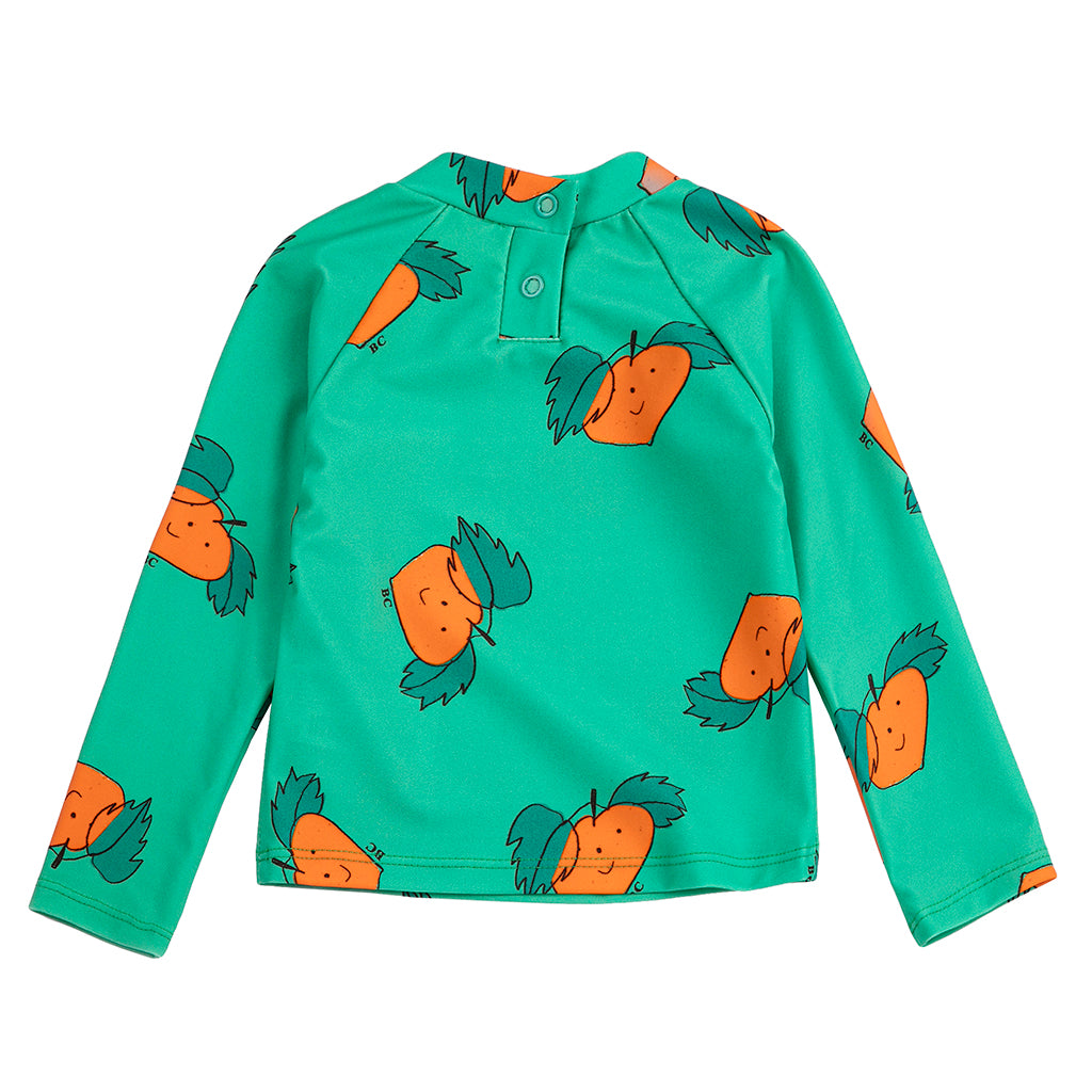 Bobo Choses Baby Swim Shirt All Over Tangerine Print Green