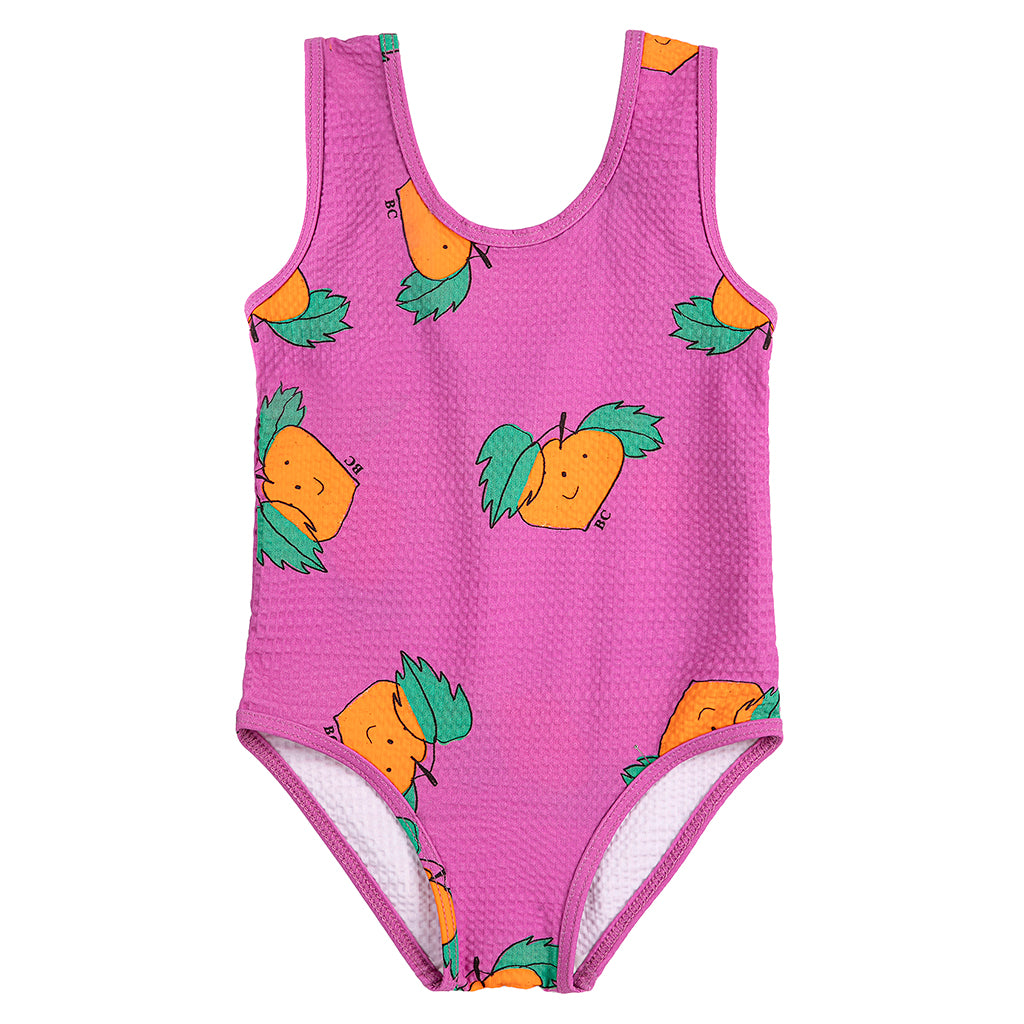 Bobo Choses Baby Swimsuit All Over Tangerine Print Fuchsia Pink