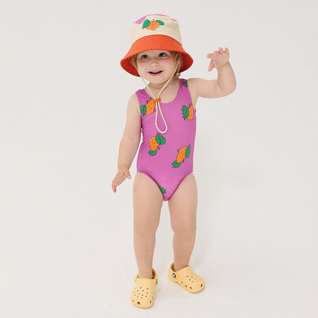 Bobo Choses Baby Swimsuit All Over Tangerine Print Fuchsia Pink