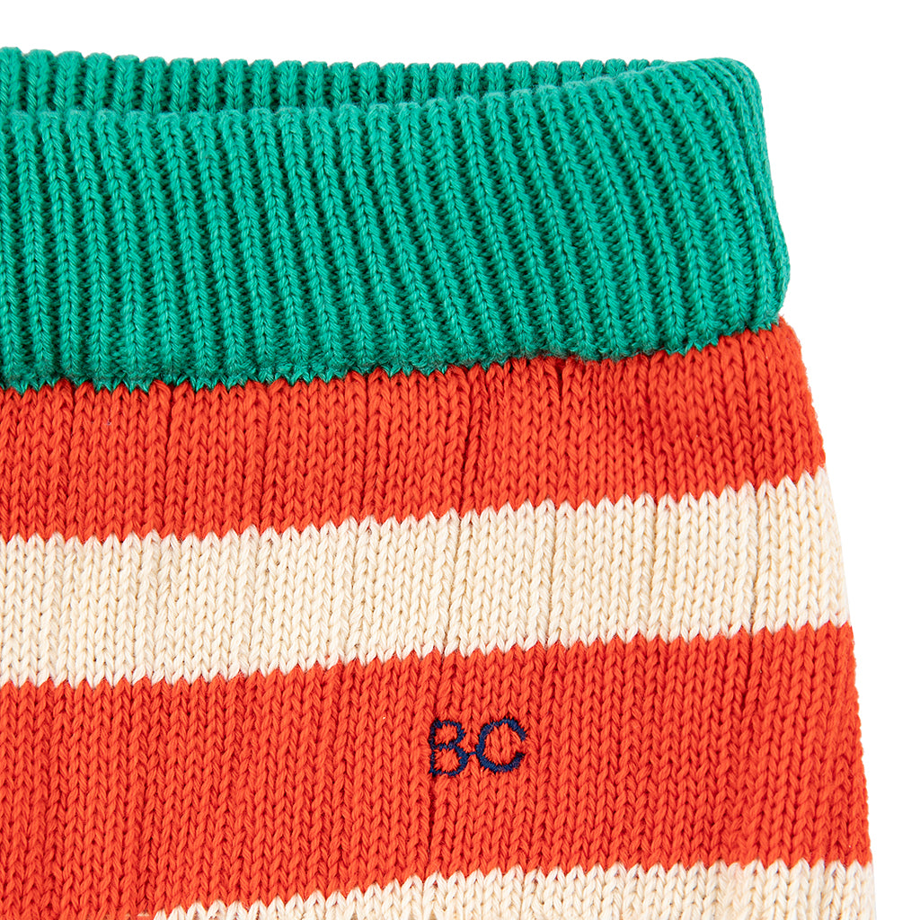 Bobo Choses Baby Knit Shorts Red Stripes
