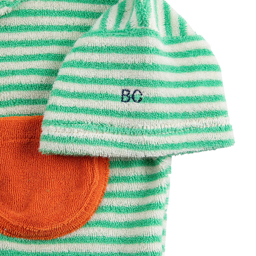 Bobo Choses Baby Terry Cloth T-shirt Green Stripes