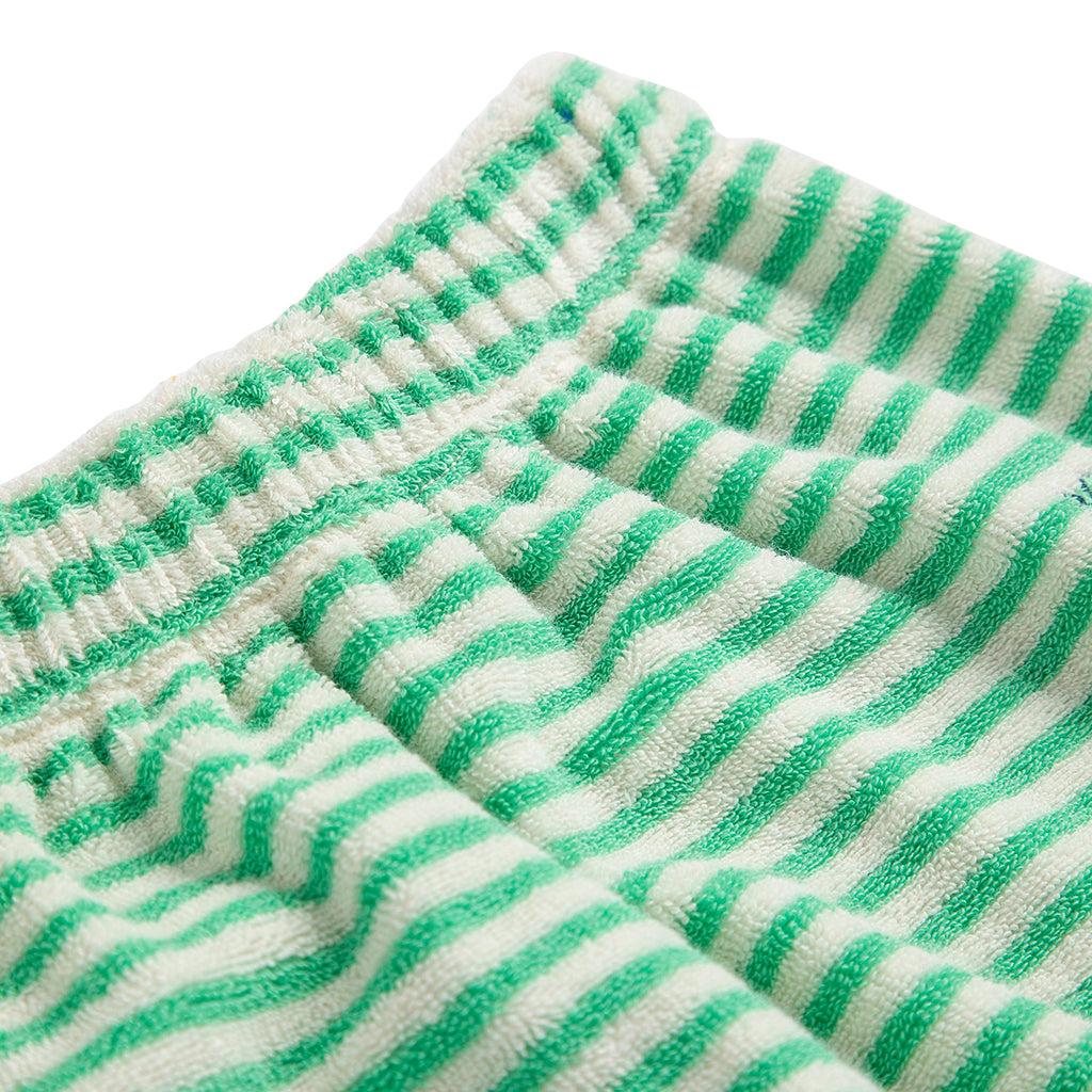 Bobo Choses Baby Terry Cloth Pants Green Stripes