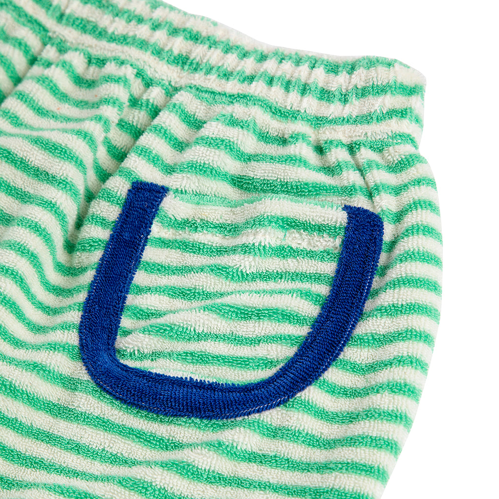 Bobo Choses Baby Terry Cloth Pants Green Stripes