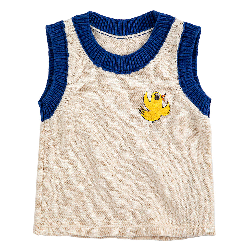 Bobo Choses Baby Knit Tank Top Flying Oranges Cream