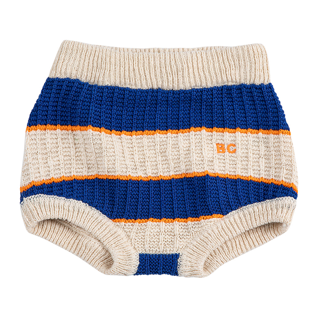 Bobo Choses Baby Knit Shorts Cream Stripes