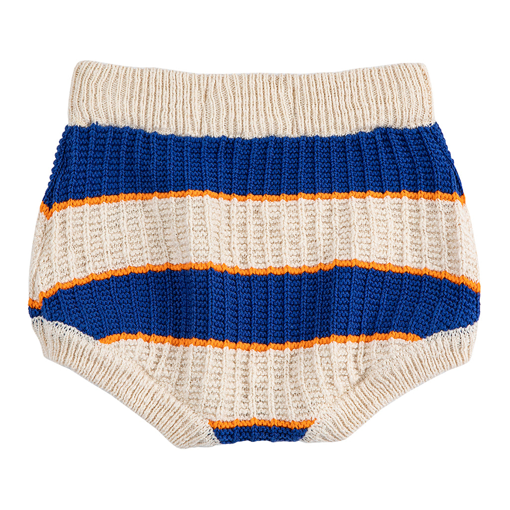Bobo Choses Baby Knit Shorts Cream Stripes