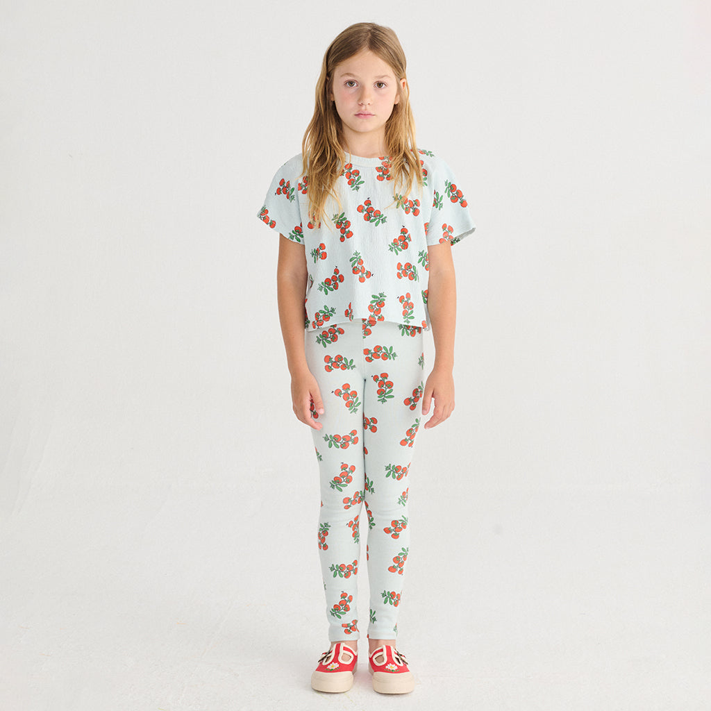 Bobo Choses Child Cropped T-shirt All Over Juicy Tomatoes Print Light Blue