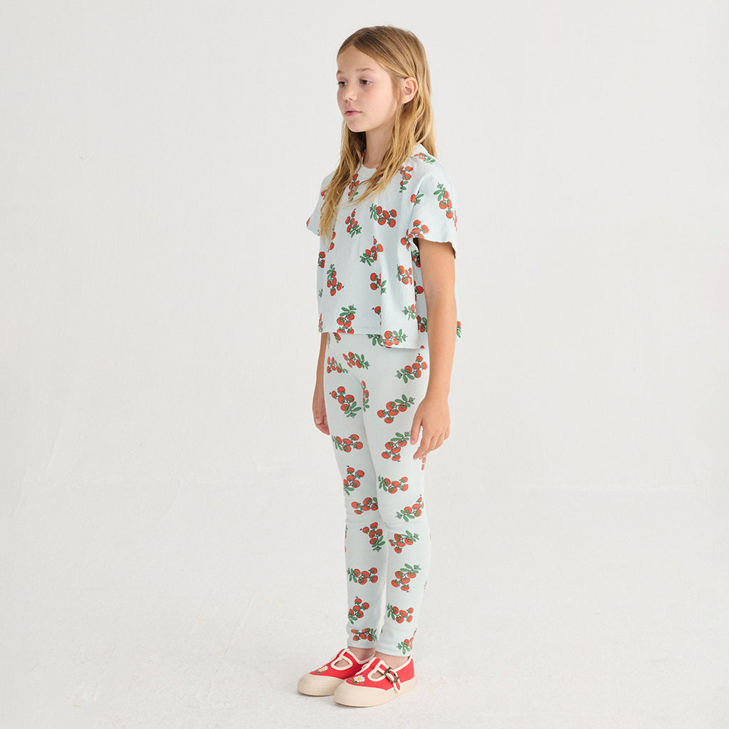 Bobo Choses Child Cropped T-shirt All Over Juicy Tomatoes Print Light Blue