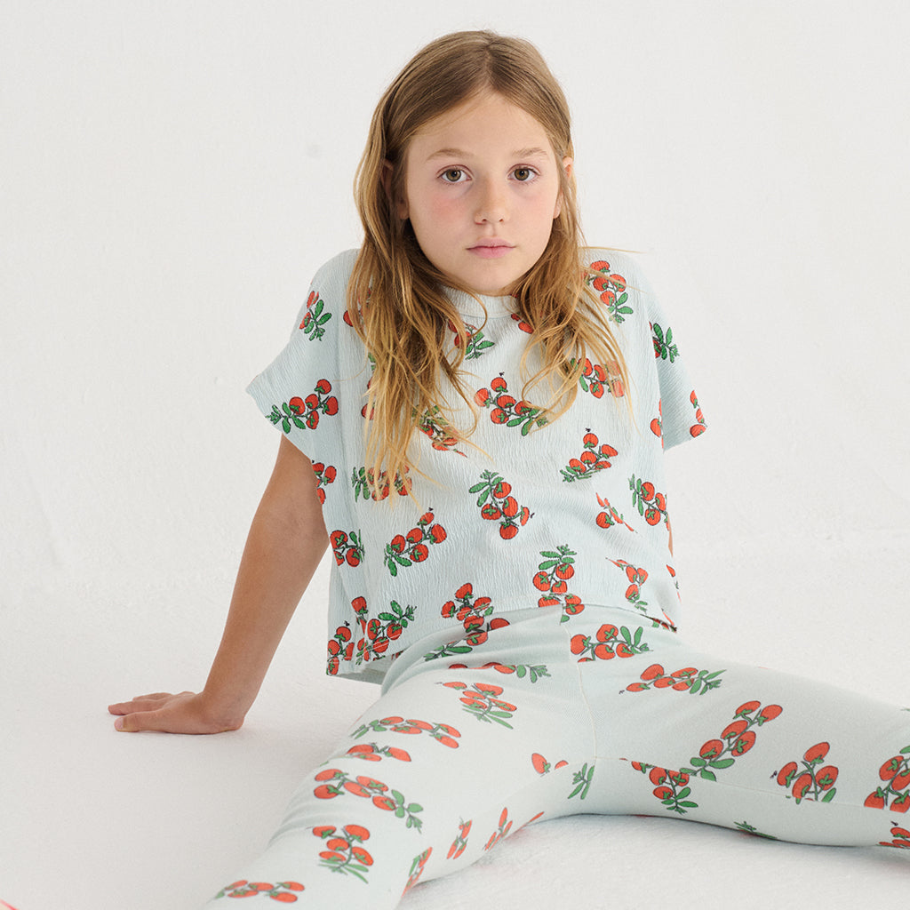 Bobo Choses Child Cropped T-shirt All Over Juicy Tomatoes Print Light Blue