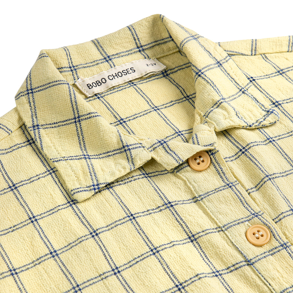 Bobo Choses Child Shirt Spicy Window Pane Print Yellow