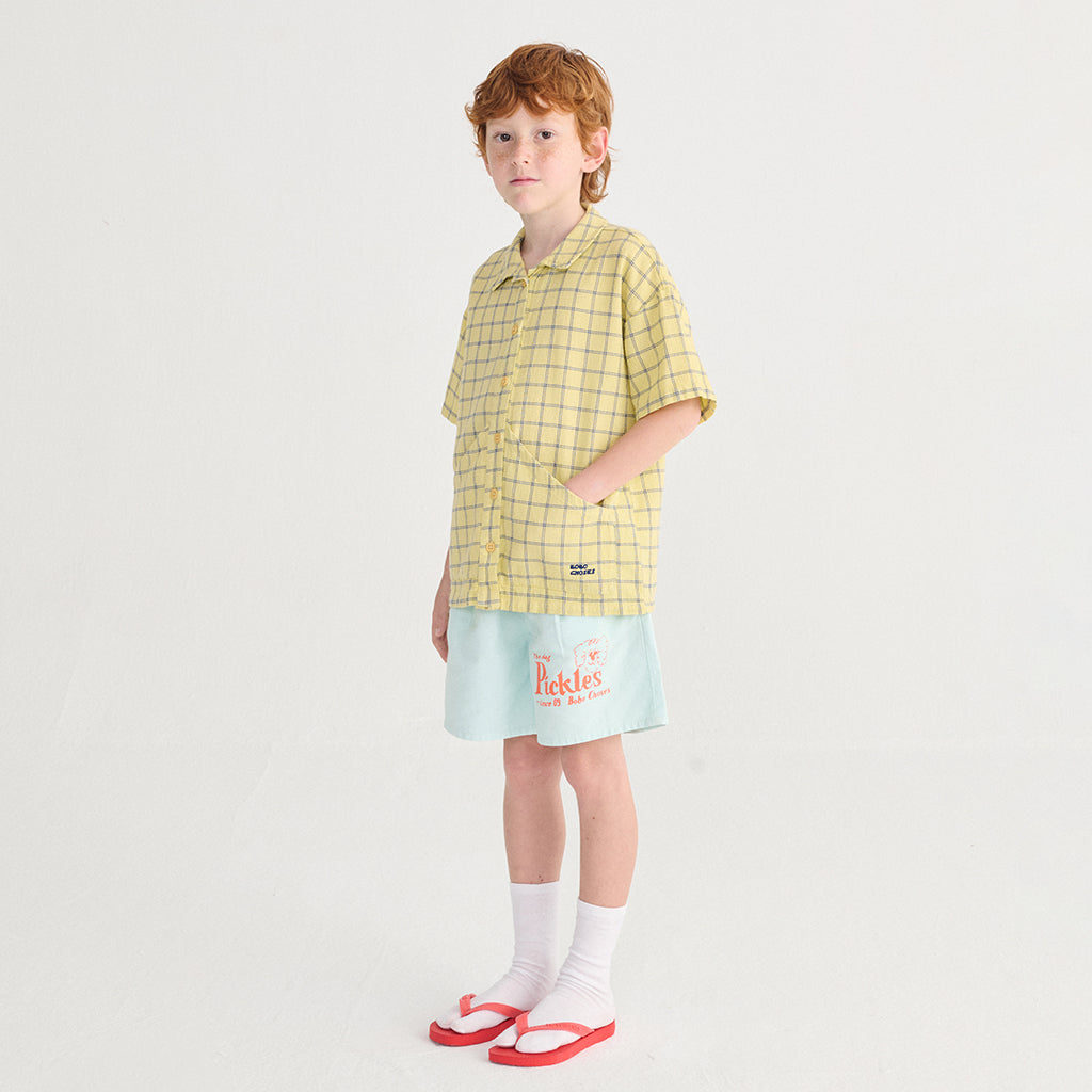 Bobo Choses Child Shirt Spicy Window Pane Print Yellow
