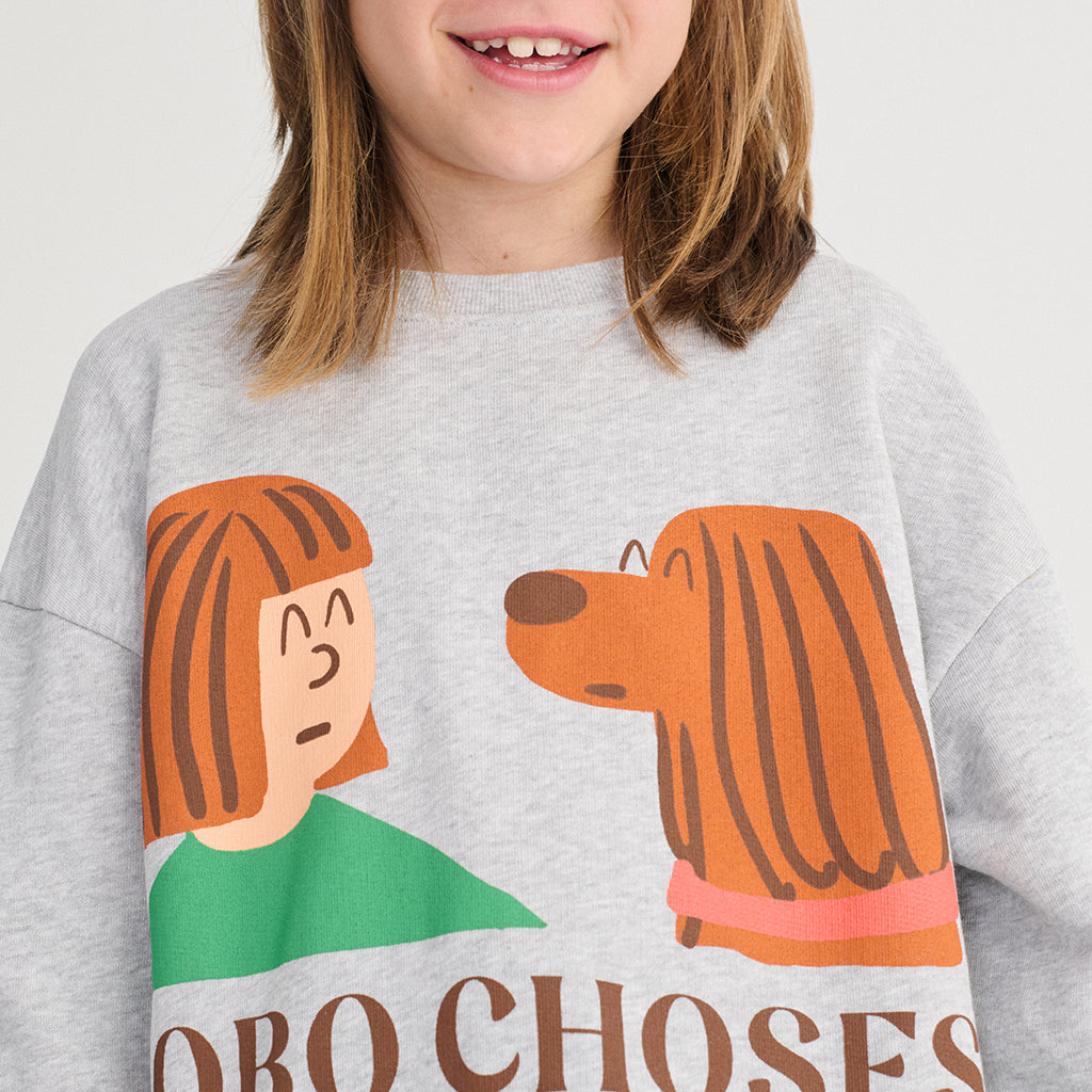 Bobo Choses Child Sweatshirt Friends In A Pickle Print Heather Grey