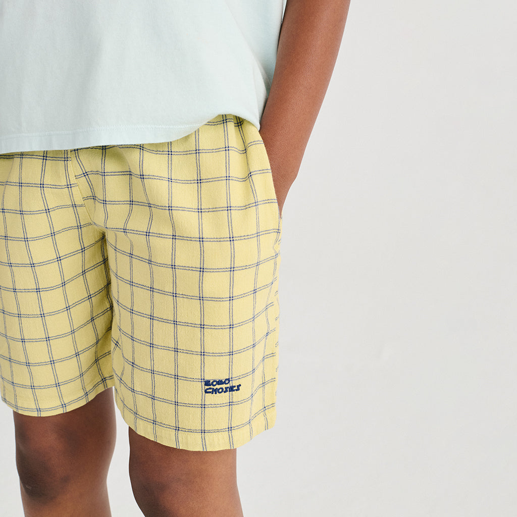 Bobo Choses Child Shorts Spicy Window Pane Print Yellow